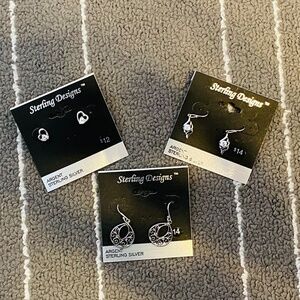 3 pairs of Sterling Earrings - Brand New and Never Used